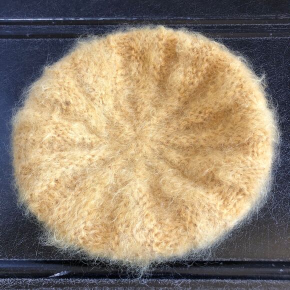 60s Handmade Saffron Mohair Scalloped Beret Mid Century Mod French Girl - Picture 6 of 6